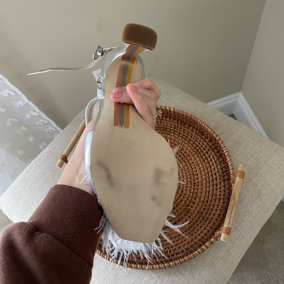 Sam Edelman silver Leon feather heels in box - Picture 3 of 7